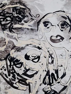 Lotti van der Gaag - in 1983 geschilderde gemengde techniek "zelfportret met figuren" gesigneerd kopen? Bied vanaf 284!