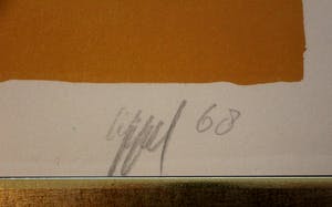 Karel Appel - Ingelijste zeefdruk: 1968 kopen? Bied vanaf 750!