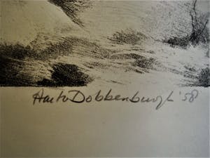 Aart van Dobbenburgh - Grafisch Realisme - Beperkte Oplage (50) - Litho "de Sneeuwman" gesigneerd kopen? Bied vanaf 10!