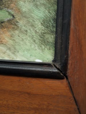 Curiosa - Keramieken tegel in gestoken houten paneel , Oosterse voorstelling kopen? Bied vanaf 1!