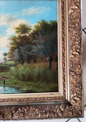 Marinus Adrianus Koekkoek - Landschap met koeien en hengelaar bij een beek kopen? Bied vanaf 850!