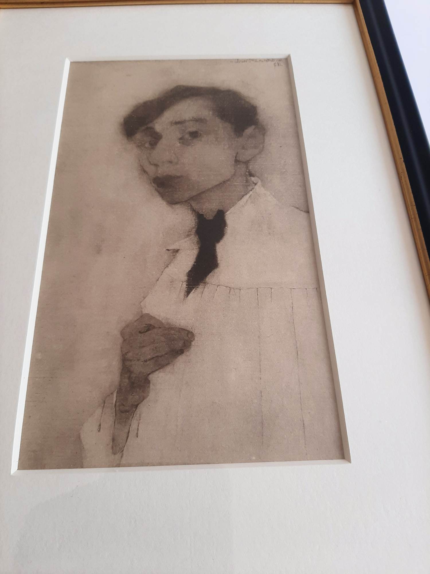 Jan Mankes - Originele Heliogravure Zelfportret 1923 verkocht voor € 120!