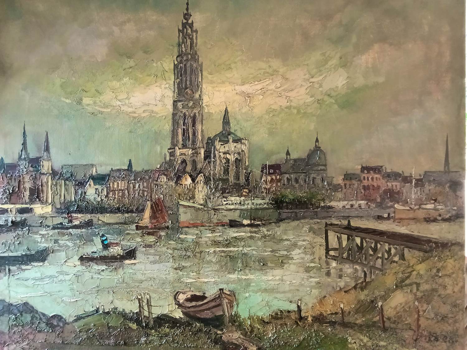 Pie Wilhelmus - Gezicht op Antwerpen kopen? Bied vanaf 80!