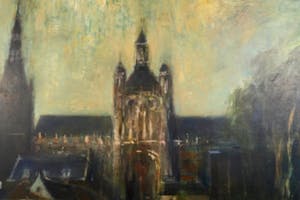 Harrie van Rosmalen - Olieverf op paneel, Sint-Jan in Den Bosch - Ingelijst (Zeer groot) kopen? Bied vanaf 1!