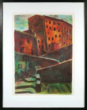 Jeroen Hermkens - Litho, Grasse - Ingelijst verkocht voor € 100!