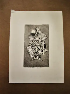 Buy Theo Beerendonk - jaren 60 - Fraaie droge naald Ets - 3e staat - "staand vrouwelijk naakt"? Bid from 36!