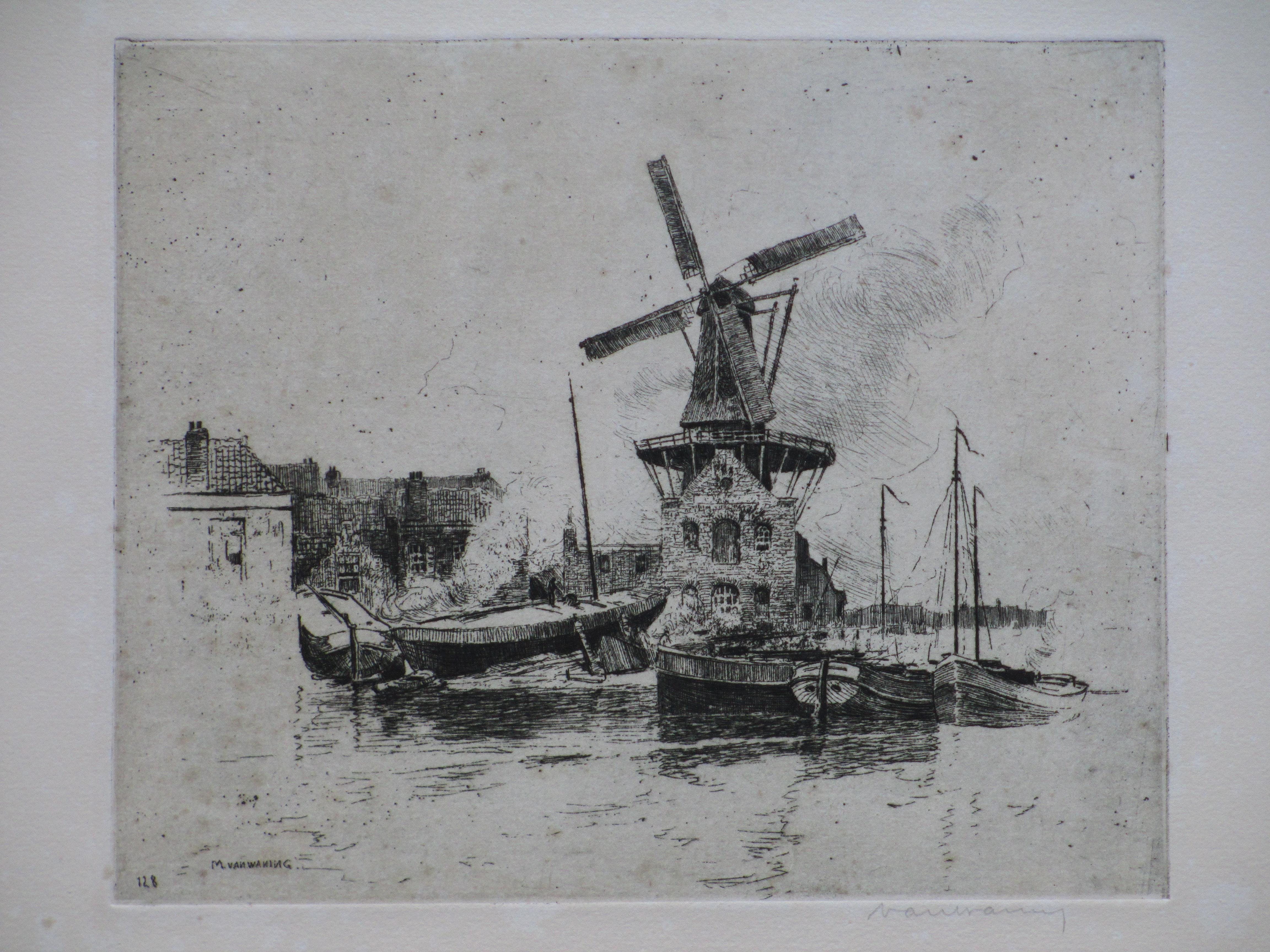 Martin van Waning - Molen De Adriaan Haarlem - Ets kopen? Bied vanaf 30!