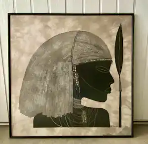 Heidi Lange - Maasai with spear verkocht voor € 100!