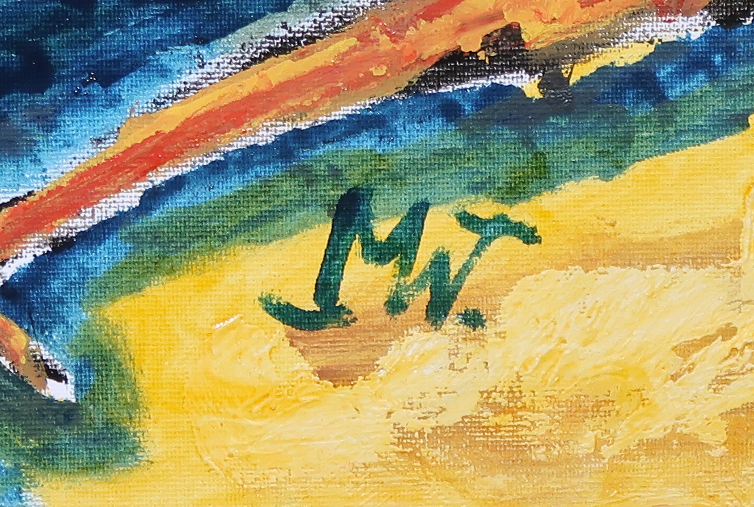 Martin van Wordragen - Gemengde techniek op doek, Vogel met kikker - Ingelijst kopen? Bied vanaf 300!