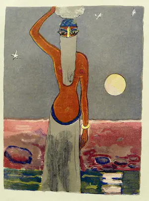Kees van Dongen - gravure uit 1001 nacht: 'A la fontaine au clair de lune' kopen? Bied vanaf 25!