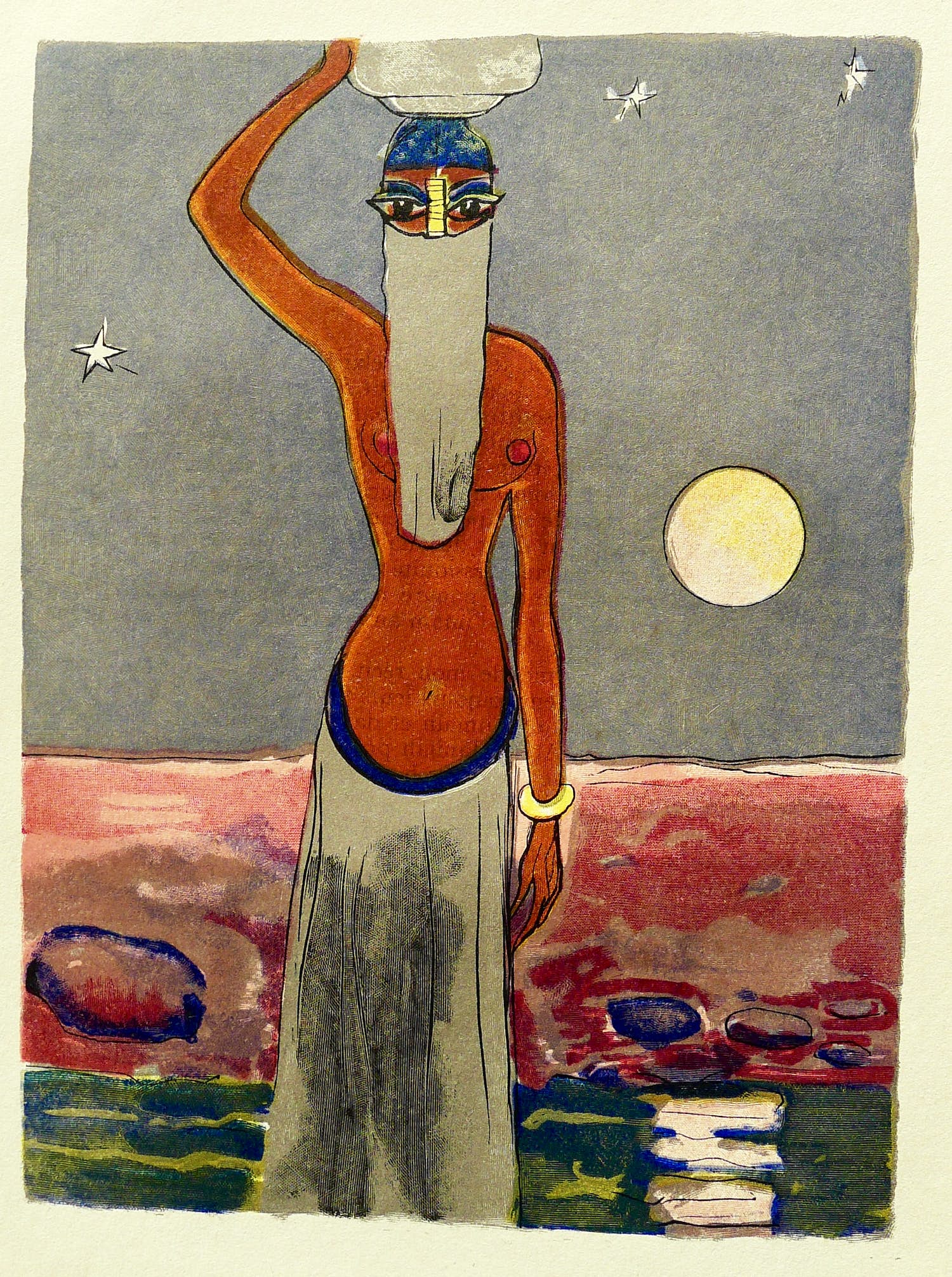 Kees van Dongen - gravure uit 1001 nacht: 'A la fontaine au clair de lune' kopen? Bied vanaf 25!