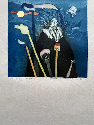 Michel van Overbeeke - "Aware - Away III" - Ets/aquatint - Gesigneerd - 20/50 - 1996 kopen? Bied vanaf 75!