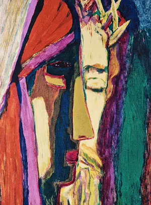 Louis Favre - Fraai kleuren- Litho - "Christus" 1951 - kleine oplage (55) - handgesignrd kopen? Bied vanaf 48!