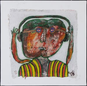 Shahid Parvez - Zeefdruk, Koptelefoon (op spieraam) kopen? Bied vanaf 35!