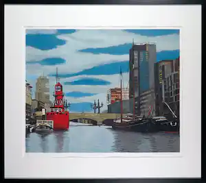 Valentin Bakardjiev - Zeefdruk, Regentessebrug - Ingelijst vendu pour 50€ !