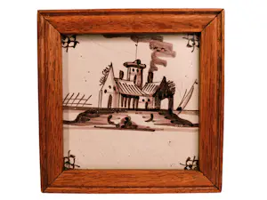 Porceleyne Fles - Drie antieke Delftsblauwe tegels van geglazuurd aardewerk, 18e eeuw. kopen? Bied vanaf 64!