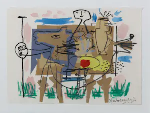 Kees Salentijn - Gemengde techniek op papier (diptiek), Zonder titel - Ingelijst kopen? Bied vanaf 100!