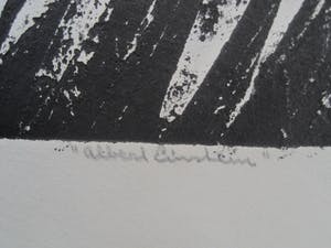 Ronnie Meerts - Grote hoogdruk Linosnede - "albert Einstein" - zeer kleine oplage van 5 ex. kopen? Bied vanaf 23!