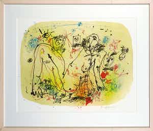 Kees Salentijn - Litho, Zonder titel - Ingelijst verkocht voor € 1!