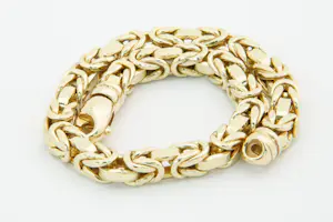 21 - Robuuste, vrijwel nieuwe 14 karaats geel-gouden "Konings" armband kopen? Bied vanaf 900!