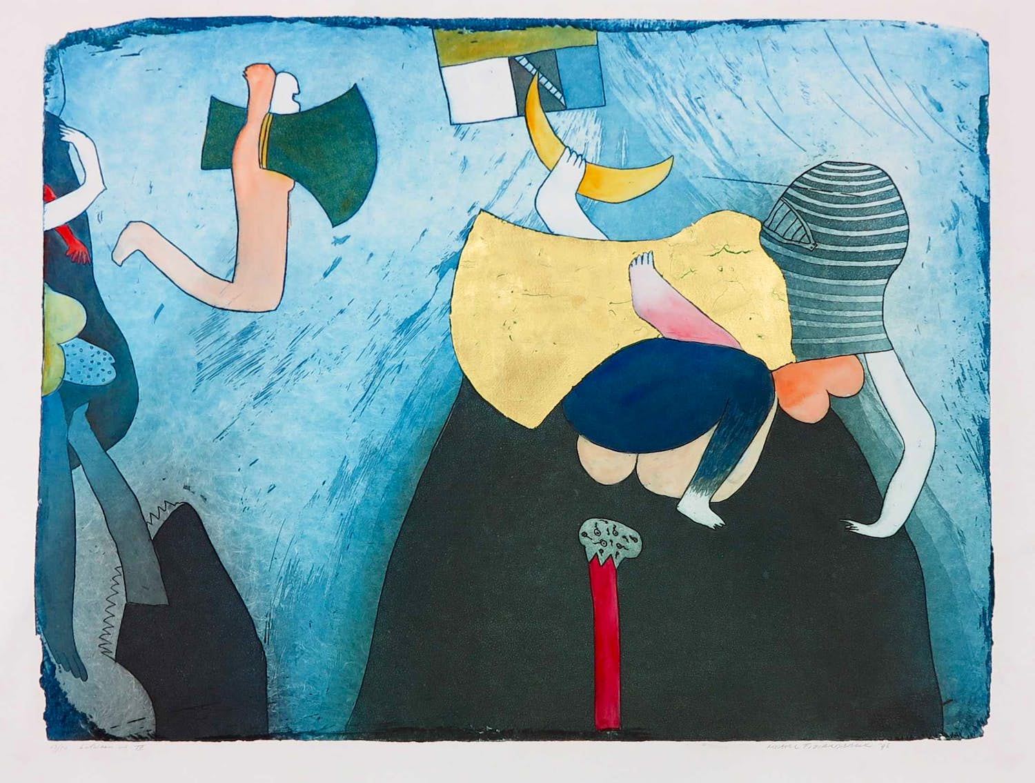 Michel van Overbeeke - Ets/aquatint met bladgoud, Between us kopen? Bied vanaf 1!