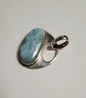 Nieuwe zilveren hanger met larimar kopen? Bied vanaf 60!
