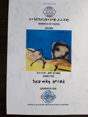Herman Brood - laatste schilderij uit 2001, gesigneerd en ingelijst + HB-M certificaat kopen? Bied vanaf 2200!