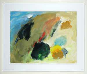 Eugene Brands - Grote pastelkleurige gouache, Landscape - Ingelijst verkocht voor € 1600!