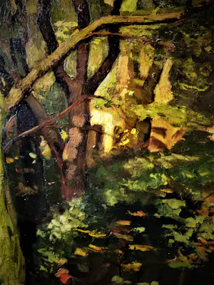 George Pletser - Fraai en krachtig 1930 postimpressionistisch olieverf "Herfst in Kralingse Bos" kopen? Bied vanaf 79!