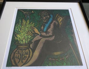 Pjeroo Roobjee - De Verteller | Zeefdruk - ingelijst kopen? Bied vanaf 40!