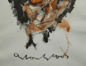 Anton Heyboer - Kip - gemengde techniek - 1995 - 35 x 26 cm - ingelijst kopen? Bied vanaf 125!