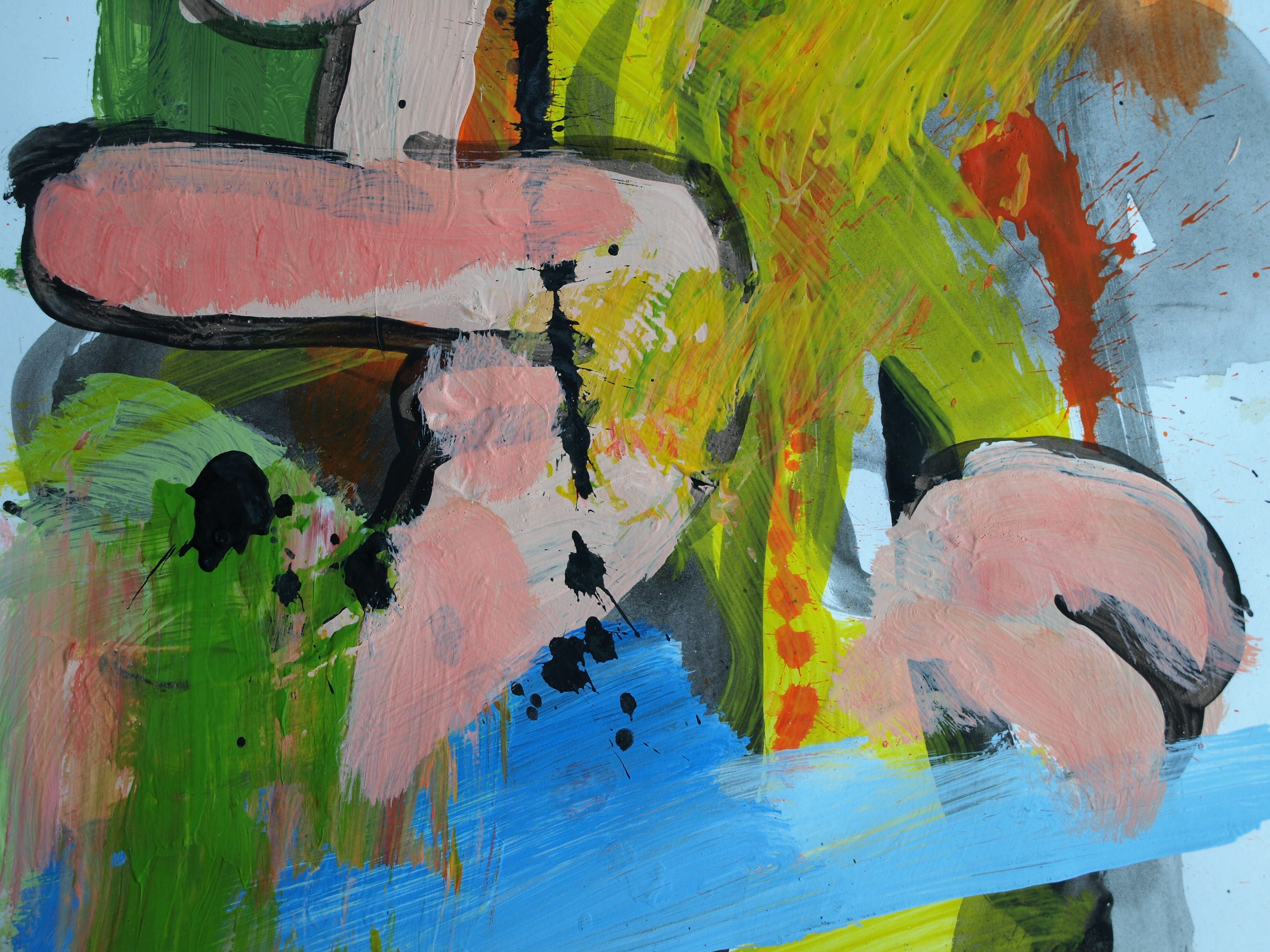 Peter Klashorst - Acrylverf op papier – Naakt in een abstract landschap 1 - 2016 kopen? Bied vanaf 30!