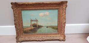 Willem Weissenbruch - olie op doek, bruggetje aan vaart, gesigneerd kopen? Bied vanaf 1675!