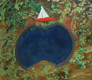 Dorian Hiethaar - Olieverf op doek, Vijver kopen? Bied vanaf 100!