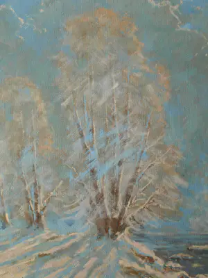 Naum Z. Repkine - Olieverf op canvas , Sneeuwlandschap – Lijst, 78½ x 108½ cm. kopen? Bied vanaf 100!