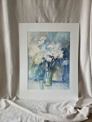Buy Bernadette Zeegers - Bloemstilleven met vaas – aquarel? Bid from 30!