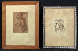 Pieter Haan - Pentekening, Figuren - Ingelijst kopen? Bied vanaf 1!