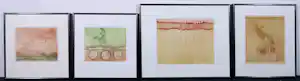 Jan Montyn - Ets, Lot van vier abstracte etsen - Ingelijst kopen? Bied vanaf 150!