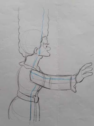 Matt Groening - originele productie tekening, The Simpsons, Marge + COA kopen? Bied vanaf 100!