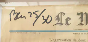 Benjamin Vautier - Le Monde - Gesigneerde krant - Multiple 1991 - met vingerafdruk - 25/30 kopen? Bied vanaf 175!