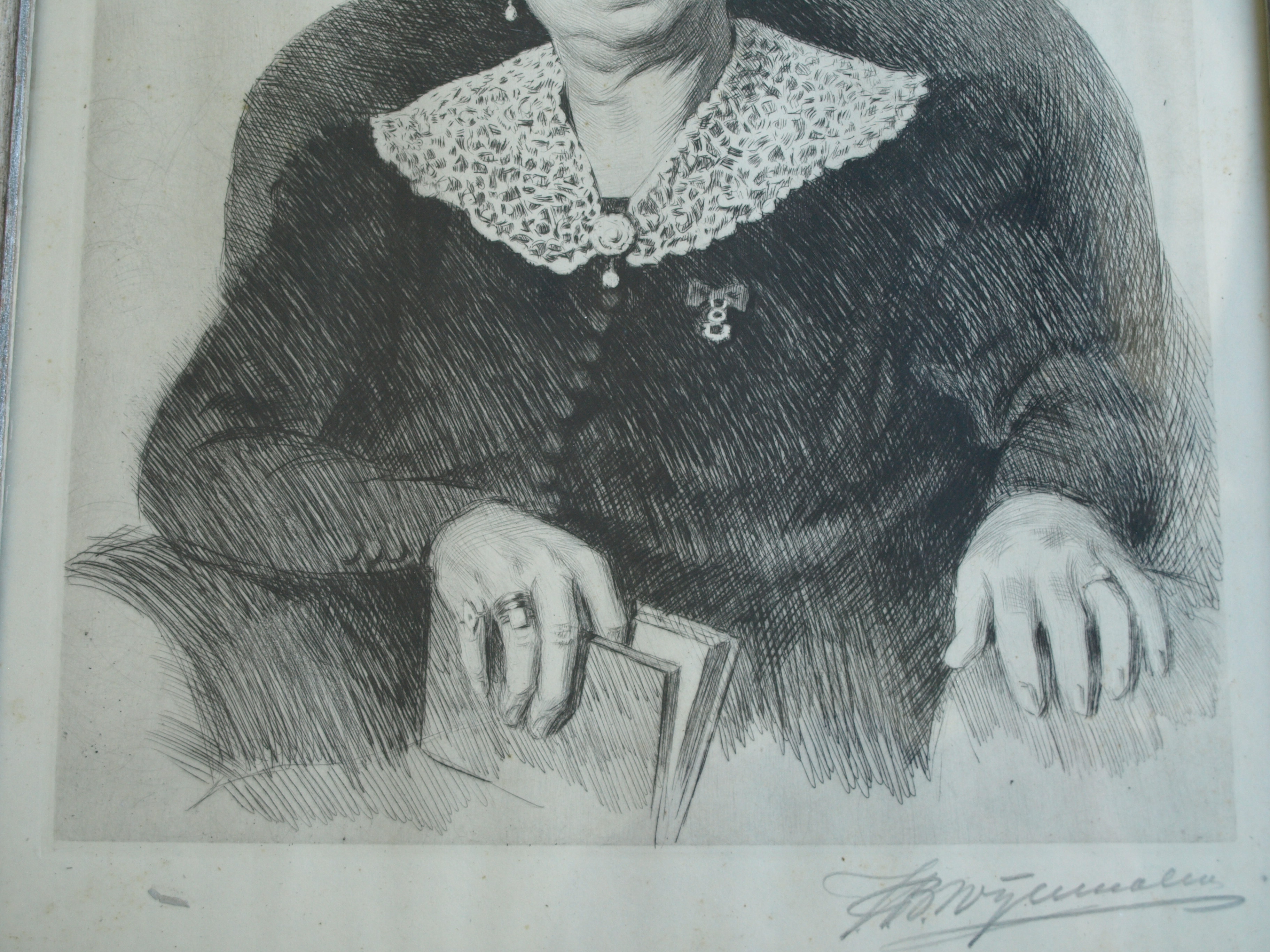 Niet of onleesbaar gesigneerd - Ets , Aet. Suae. LXV – Portret – gesigneerd en ingelijst  kopen? Bied vanaf 1!