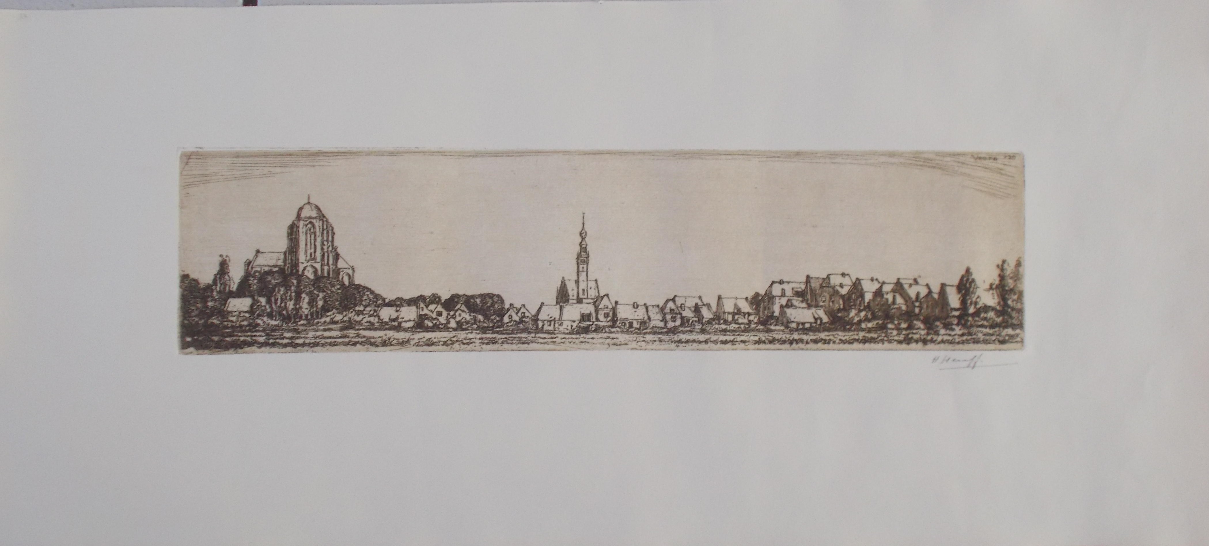 Herman Heuff - Gezicht op Veere kopen? Bied vanaf 40!