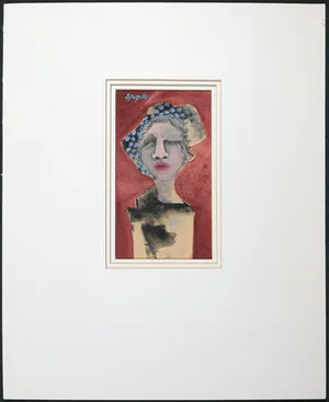 Henk Sparreboom - Gouache, Vrouw met hoed kopen? Bied vanaf 1!