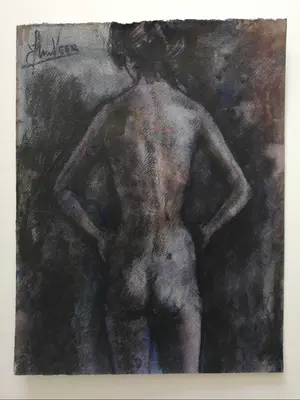 Jan van der Veer - Naakt. Staande vrouw. kopen? Bied vanaf 49!