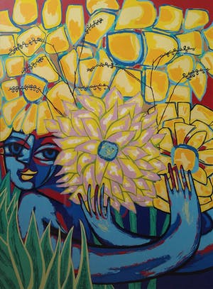 Paul Elshout - 'Dank je wel' - zeefdruk, in alu lijst kopen? Bied vanaf 39!