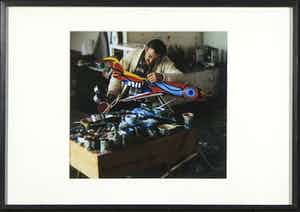Nico Koster - Foto, Karel Appel aan het werk - Ingelijst verkocht voor € 120!