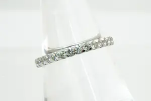 73 - Chique 14Krt wit-goud en (1.10 crt H/vs) diamanten alliance ring - ZGAN kopen? Bied vanaf 580!