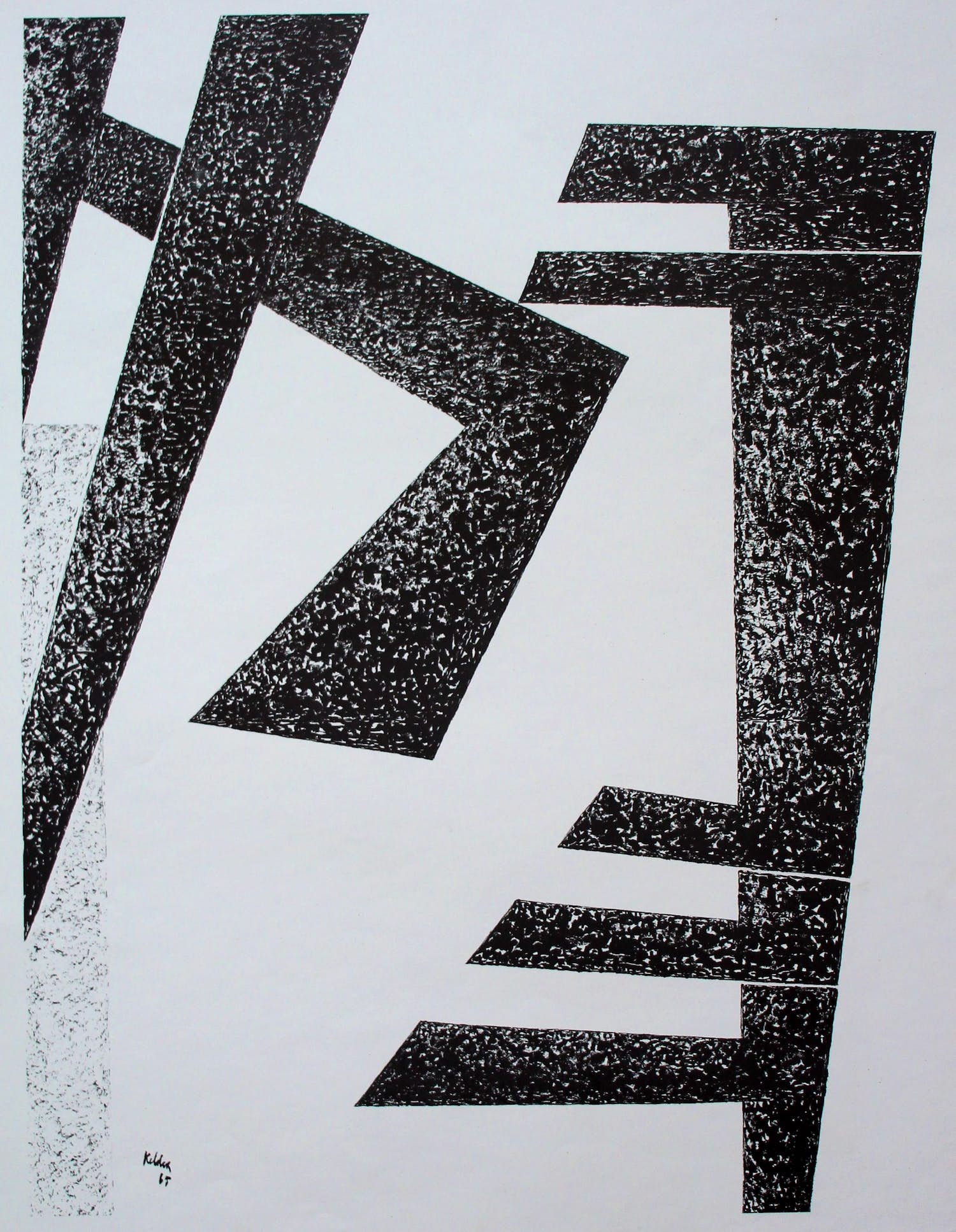 Toon Kelder - litho: Abstract - 1965 verkocht voor € 45!