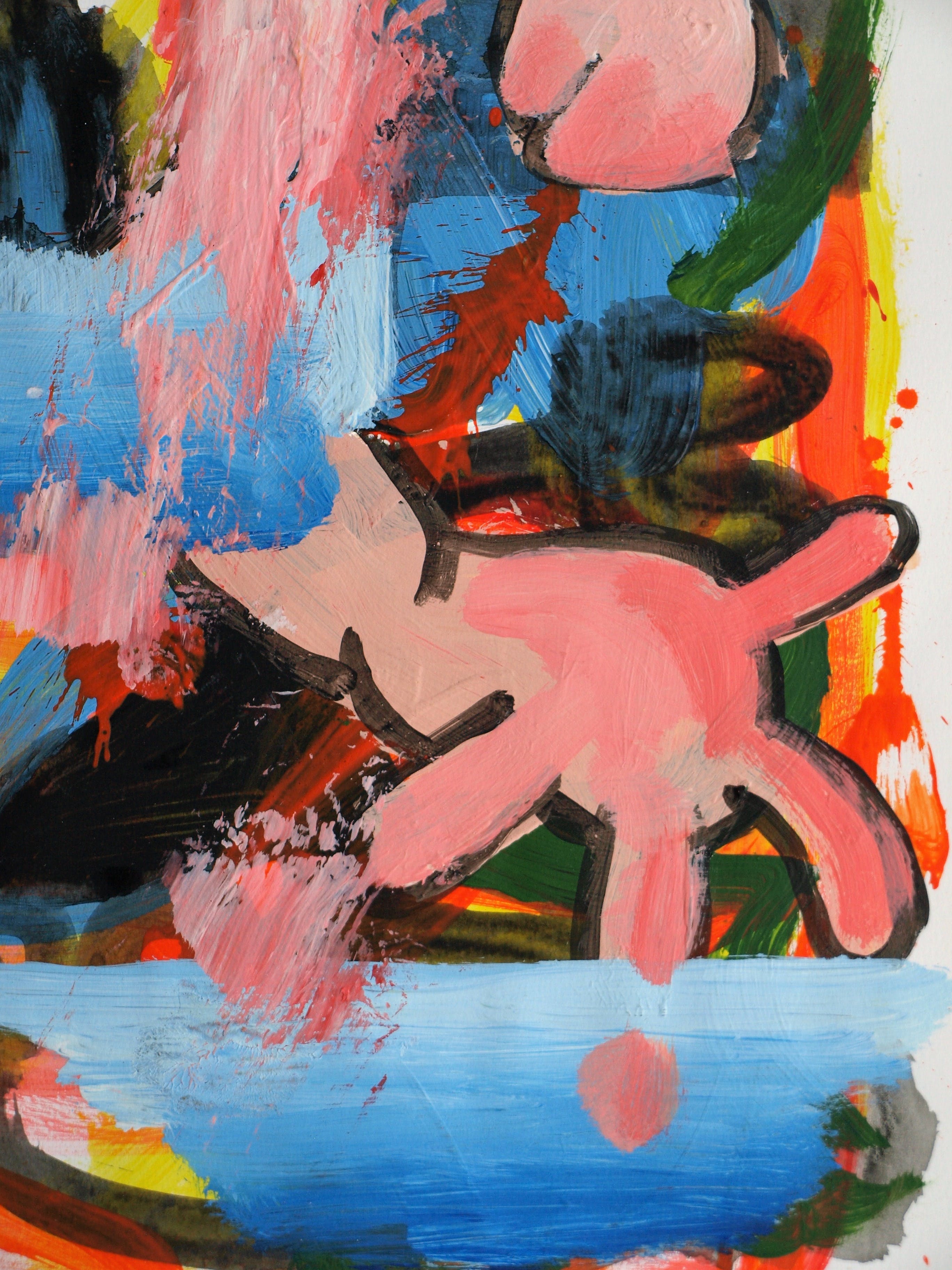 Peter Klashorst - Acrylverf op papier , Abstract 5 - 2016 kopen? Bied vanaf 30!