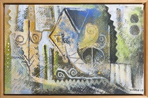 Niet of onleesbaar gesigneerd - Gemengde techniek op doek, Zonder titel - Ingelijst kopen? Bied vanaf 1!